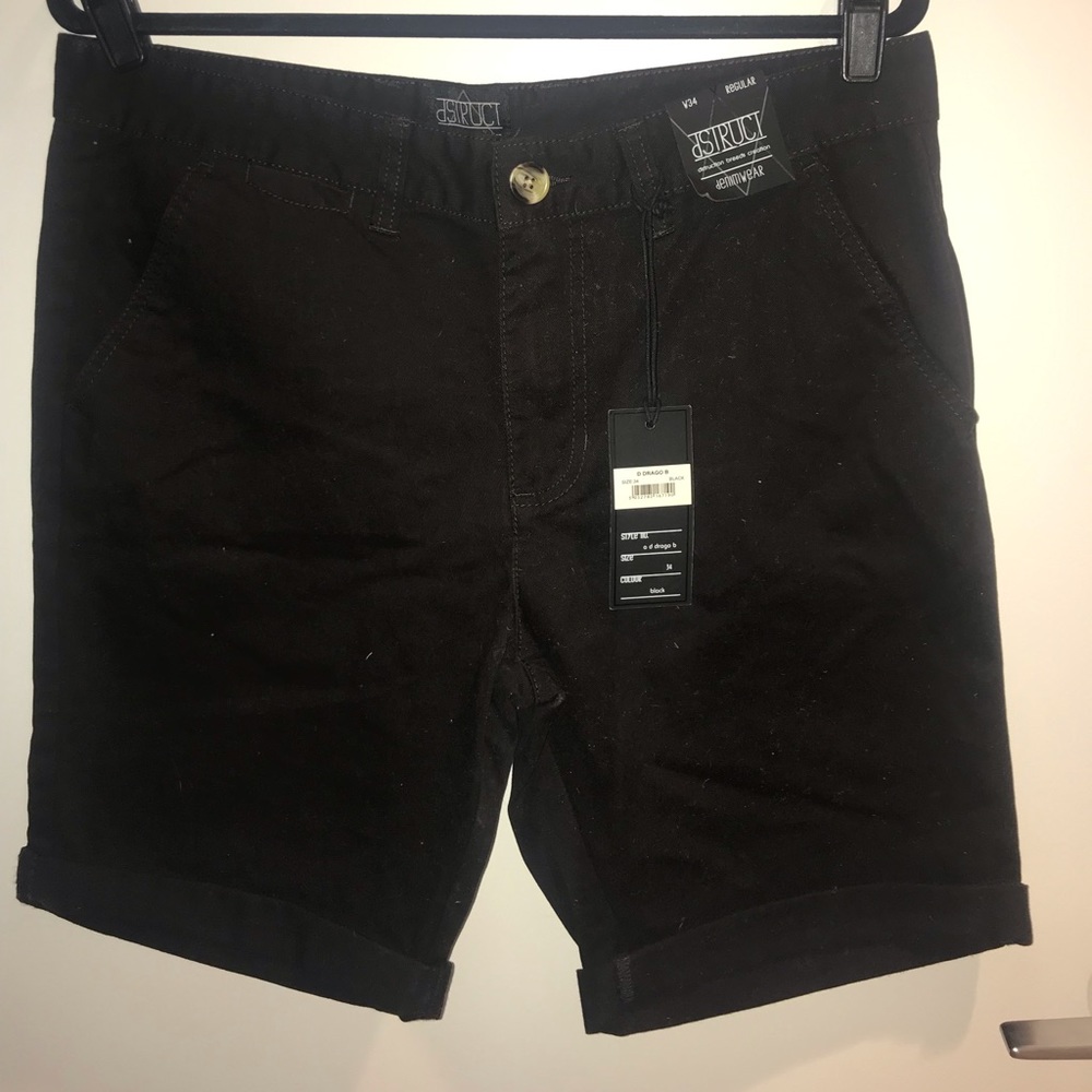Dstruct black denim shorts